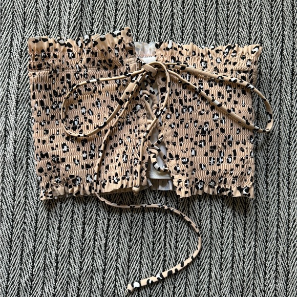 Leopard Corset Tie Bikini Top - Picture 2 of 5